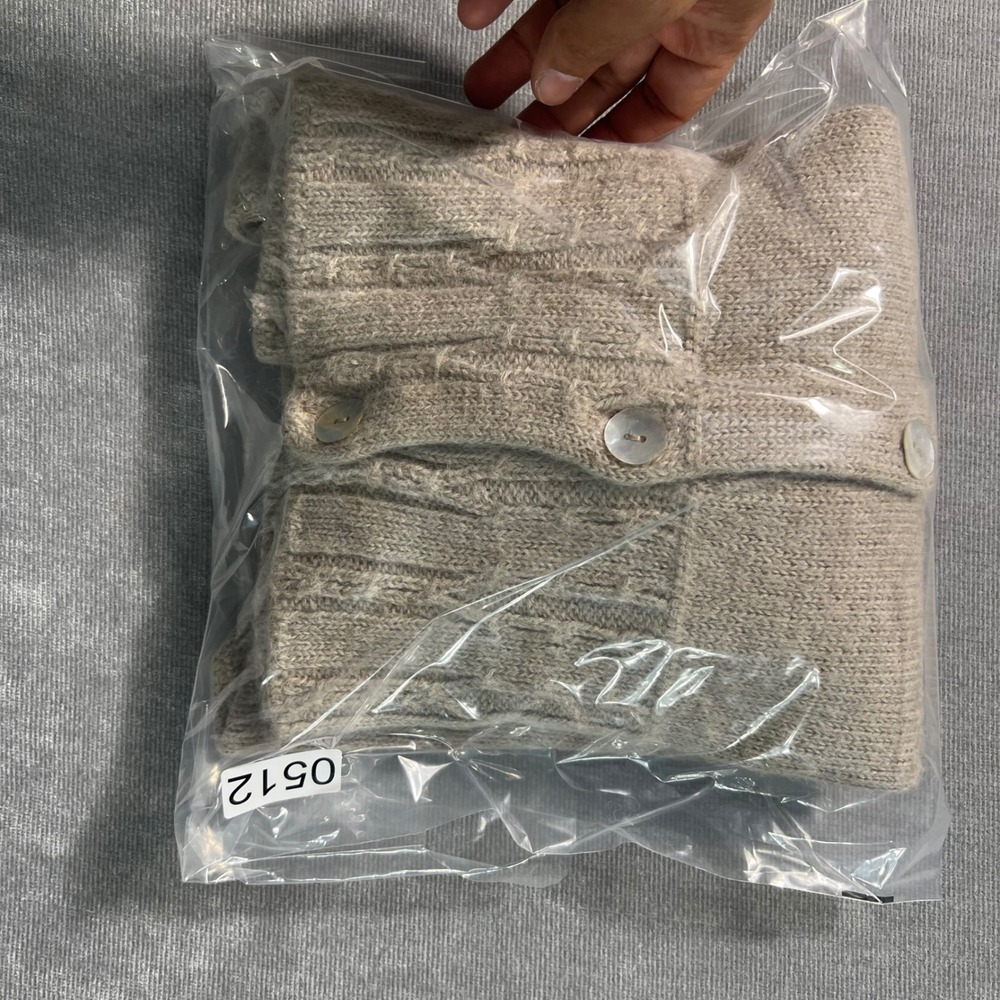 Alpaca 111 Baby Alpaca Wool Cardigan Sweater Beige Cable Knit Womens Large READ* - Picture 6 of 6